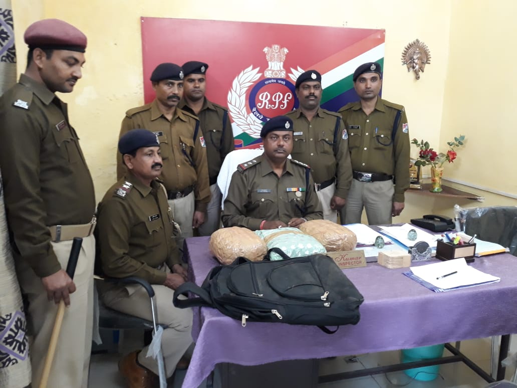 रेल सुरक्षा बल व राजकीय रेल पुलिस के संयुक्त अभियान में साढ़े छह किलो नेपाली गांजा बरामद!