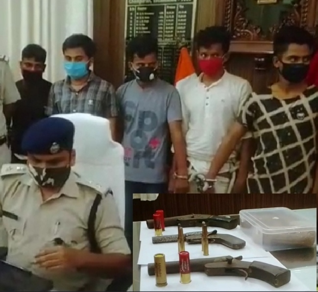 कुख्यात राजन तिवारी समेत पांच अपराधी आर्म्स व चरस के साथ गिरफ्तार!