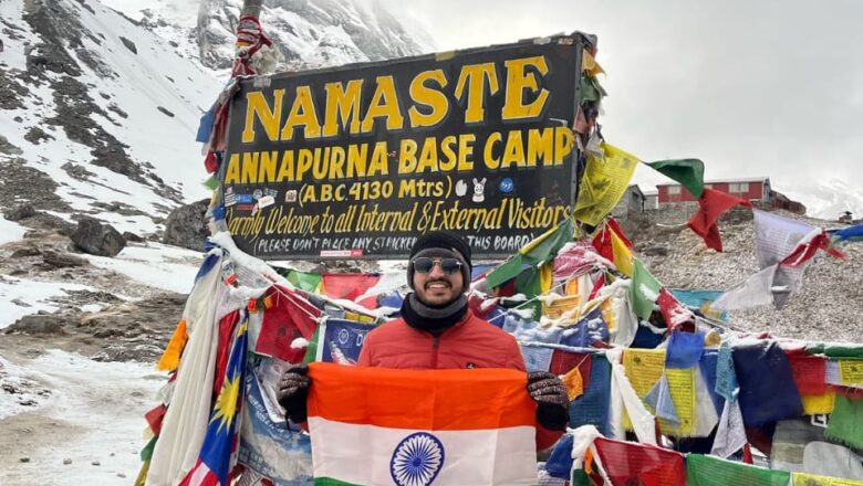 रक्सौल के लाल प्रतीक ने समुद्र तल से 4130 मीटर ऊँचे नेपाल के अन्नपूर्णा बेस कैम्प पर लहराया तिरंगा !