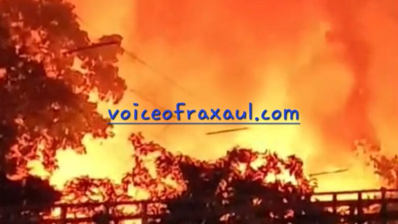 रक्सौल:दलित बस्ती में लगी आग से दर्जन भर घर जल कर हुए खाक