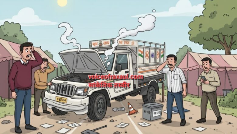 रामगढ़वा के भैंसड़ा में वोट कराकर लौट रही पोलिंग टीम हादसे का शिकार, सुरक्षाकर्मी सहित 5 लोग घायल