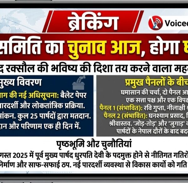 रक्सौल नगर परिषद में आज ‘सशक्त स्थायी समिति’ का चुनाव: दो पैनलों के बीच कड़ा मुकाबला