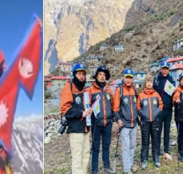 नेपाल के पर्वतारोहियों ने 5630 मीटर ऊंची चोटी पर फहराया लायन्स और नेपाल का ध्वज, नाम रखा ‘मेलविन जोन्स शिखर’
