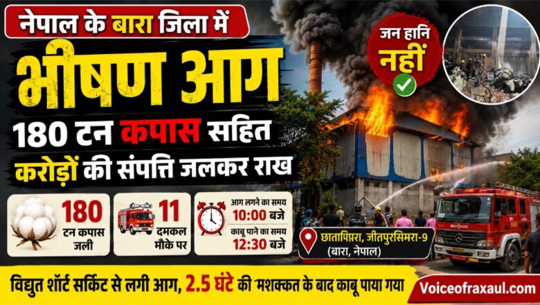 त्रिवेणी स्पिनिंग मिल्स में लगी भीषण आग, 180 टन कपास खाक; 11 दमकलों और सैकड़ों कर्मियों ने बचाया बड़ा औद्योगिक संकट