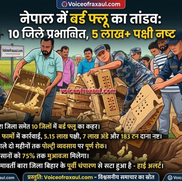 नेपाल पोल्ट्री संकट: बर्ड फ्लू की चपेट में 10 जिले, सरकार ने पांच लाख से अधिक मुर्गियां कीं नष्ट